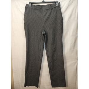 Rafaella Stretch Slim Pull-On Pants Women's Sz 14 Checker Print Chino Stretch